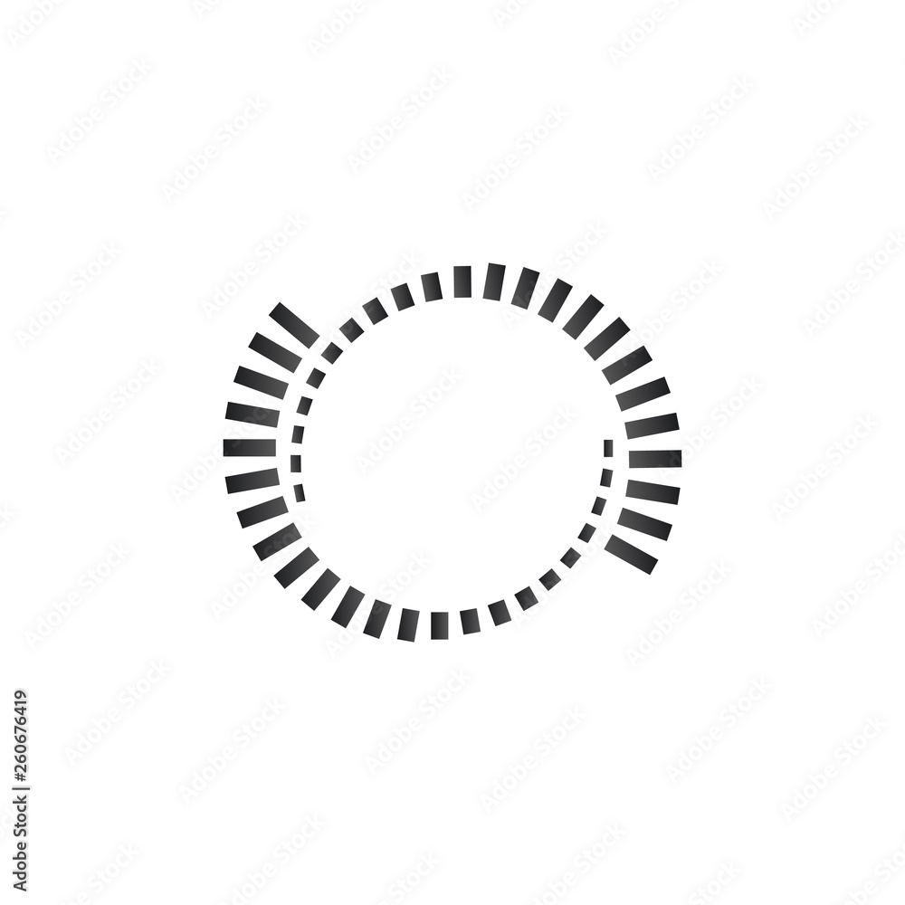 Geometric circle element. Monochrome circle shapes. Loader concept. Spiral element. Vector illustration isolated on white background. Geometric circle element. Monochrome circle shapes. Loader concept. Spiral element. Vector illustration isolated on white background.