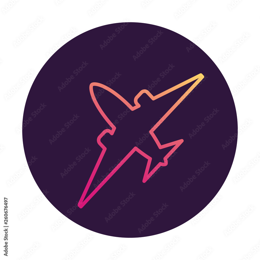 Airplane outline icon gradient.Passenger jet aircraft .Flat vector. Airplane outline icon gradient.Passenger jet aircraft .Flat vector.