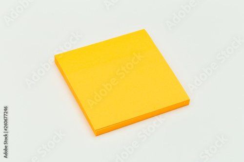 colour paper stick note on a white background