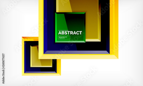 Geometric abstract background, modern square design