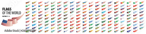 National flags of the countries. Vector illustration on white background