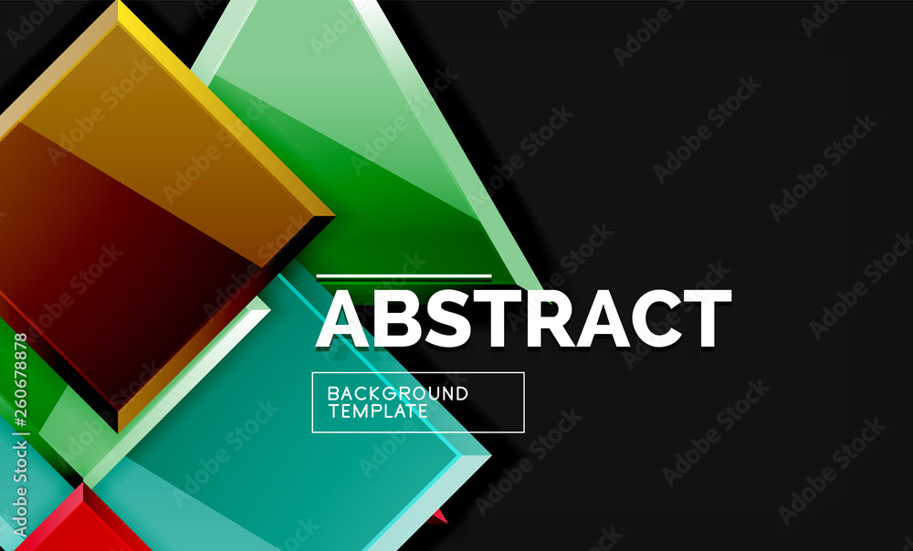 Squares and triangles geometrical background Squares and triangles geometrical background