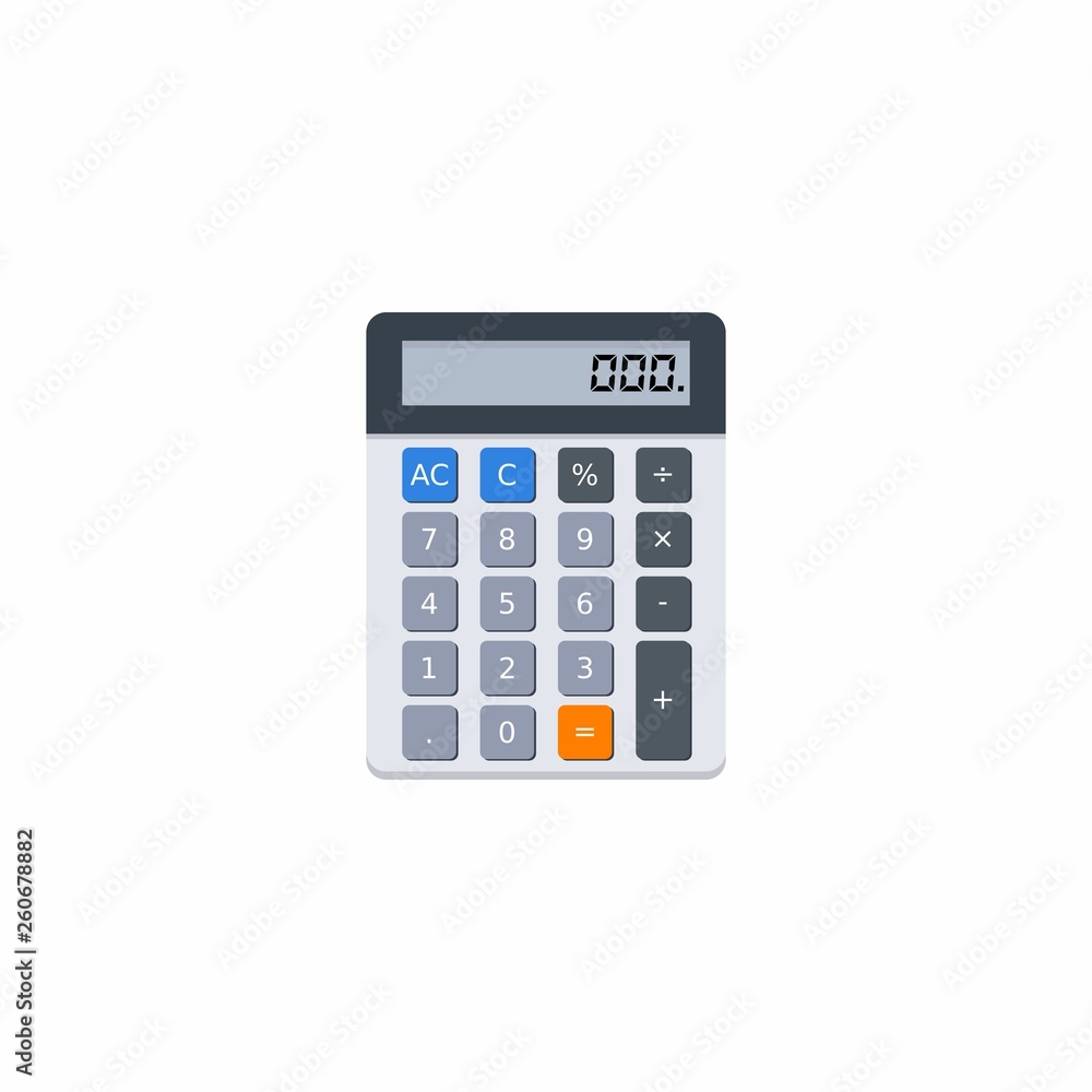 Electronic calculator, Concept calculate account finance, Office equipment, Finance, Business, No background, Vector, Flat icon Electronic calculator, Concept calculate account finance, Office equipment, Finance, Business, No background, Vector, Flat icon