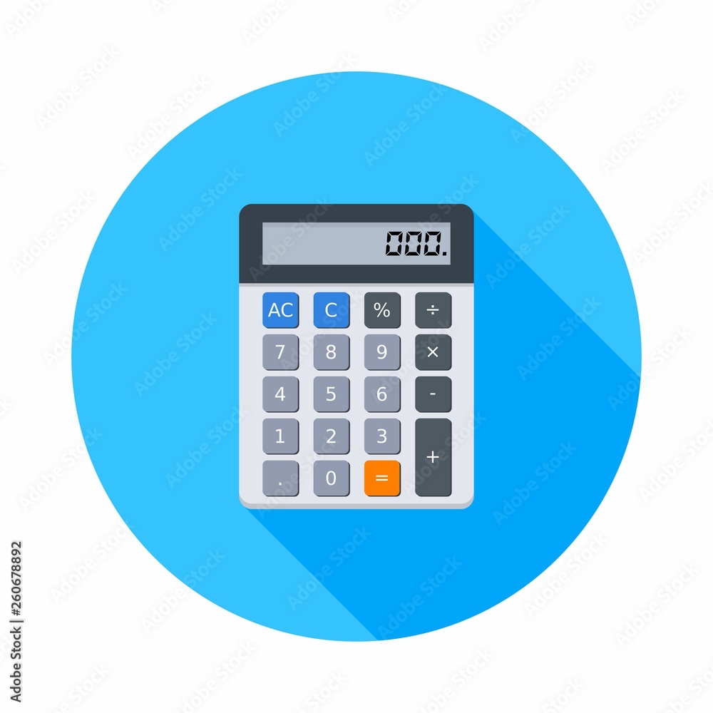 Electronic calculator, Concept calculate account finance, Office equipment, Finance, Business, Vector, Flat icon Electronic calculator, Concept calculate account finance, Office equipment, Finance, Business, Vector, Flat icon