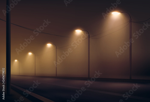 Road with lanterns