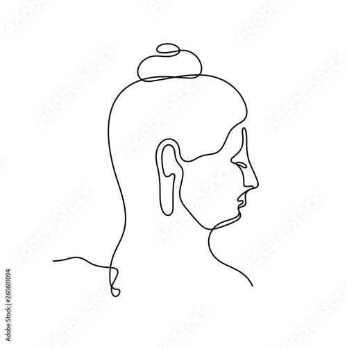 Buddha continuous line vector illustration