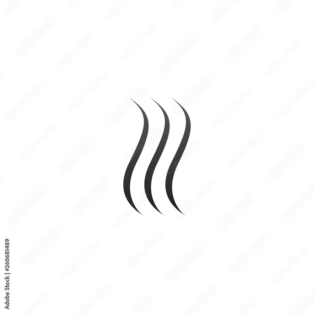 Smoke, fire, Evaporating water silhouette. Vector illustration isolated on white background.