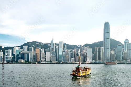 hong kong skyline at dusk