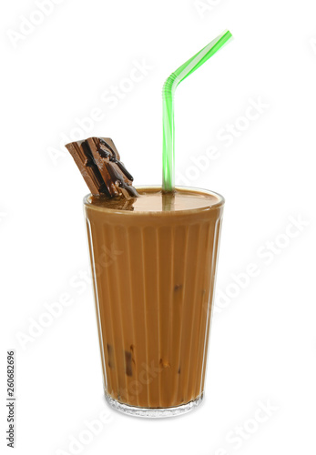 Iced coffee drink with choc...