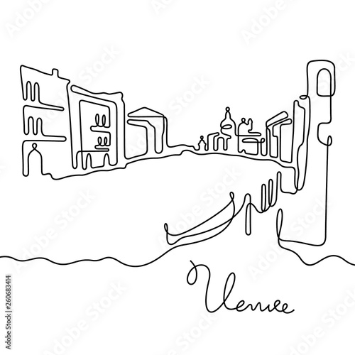 Venice continuous line vector illustration