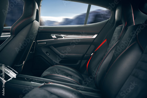 Back seats of modern luxury car