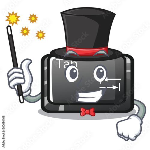 Magician button tab isolated with the mascot