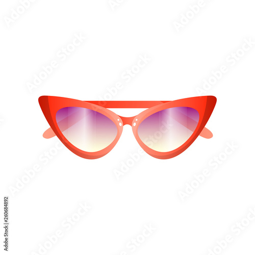 Red fashion women retro sunglasses with violet lens