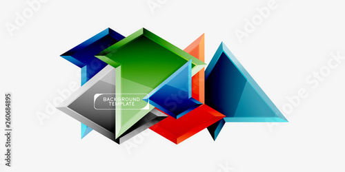 Minimal geometrical triangles with 3d effect abstract background template