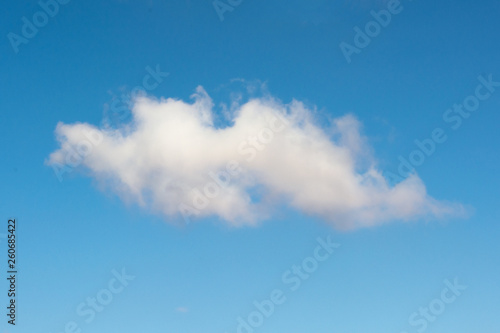 Beautiful fluffy white clouds with blue sky  Nature background.
