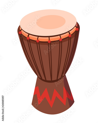 Beautiful traditional percussion musical instrument drum, with decorative ornament
