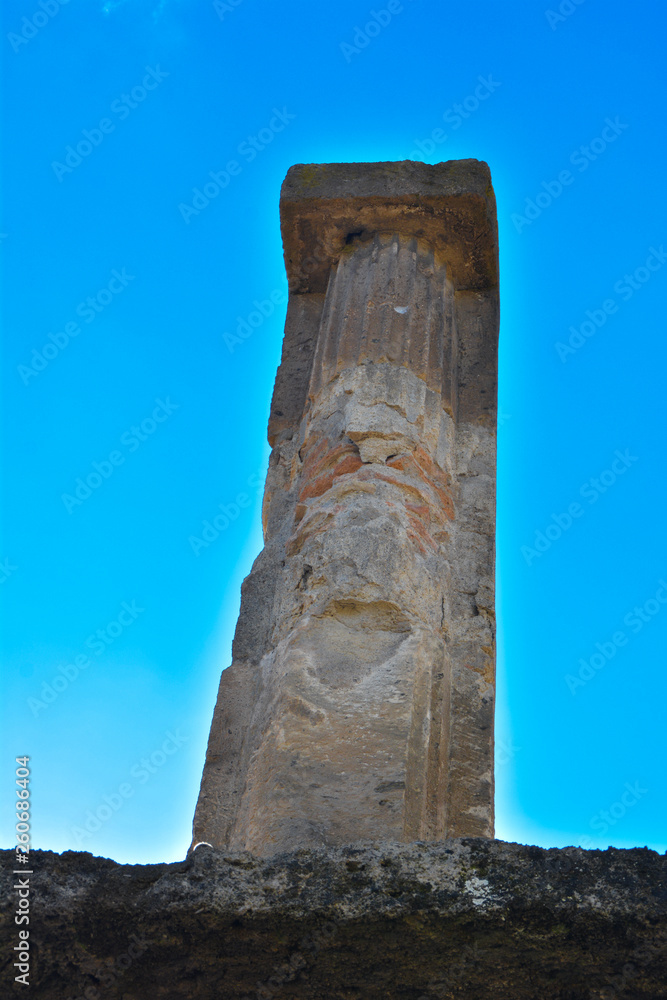 Pompeii, Naples - Italy - Ancient Roman Ruines - Column