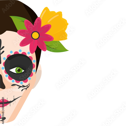 catrina skull flower