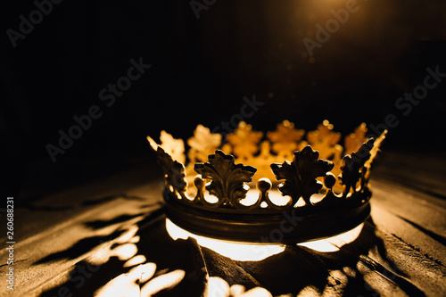 Beautiful crown against black background. Game of Thrones. photo