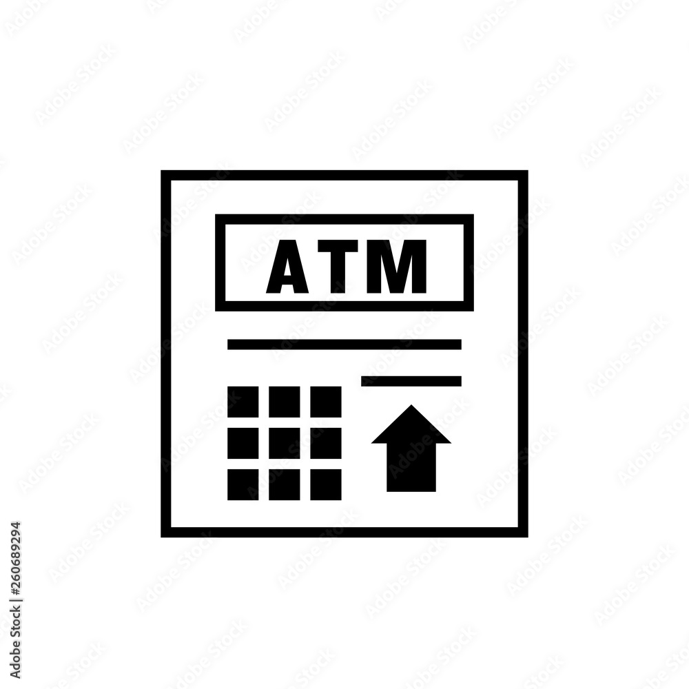 Y así Tortuga Equipar ATM outline icon. Clipart image isolated on white background vector de  Stock | Adobe Stock