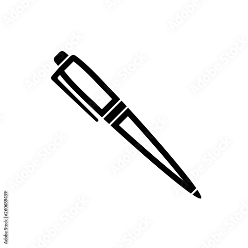 Ball pen outline icon. Clipart image isolated on white background