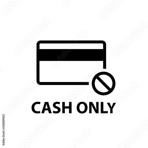 Cash only icon. Clipart image isolated on white background