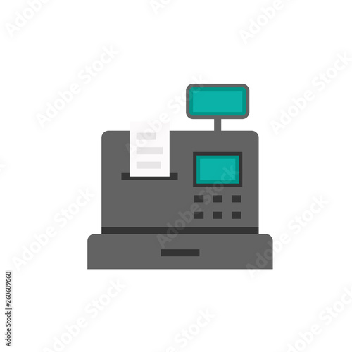 Cash till icon. Clipart image isolated on white background