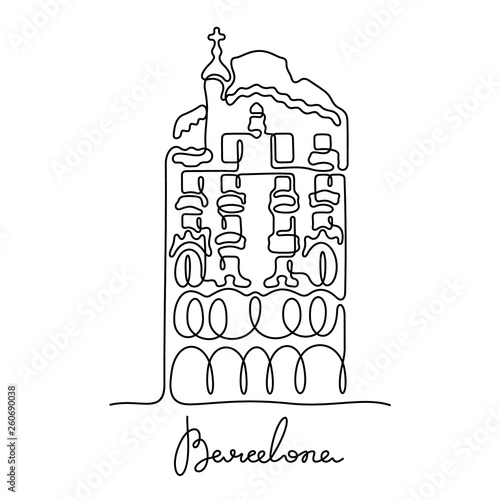 Barcelona continuous line vector illustration