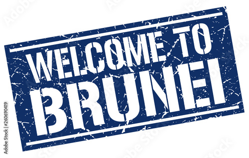welcome to Brunei stamp