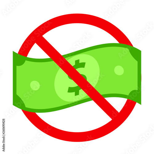 No cash concept icon. Clipart image isolated on white background