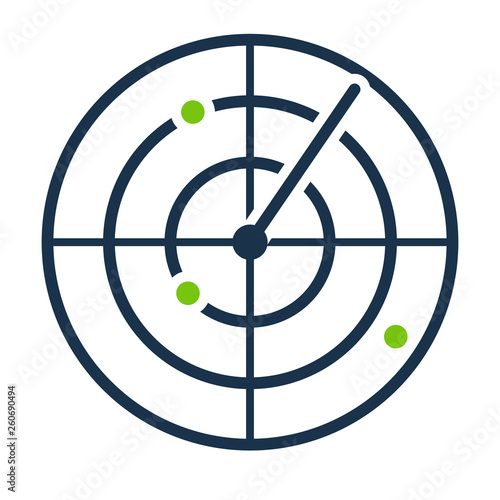 Radar screen icon. Clipart image isolated on white background