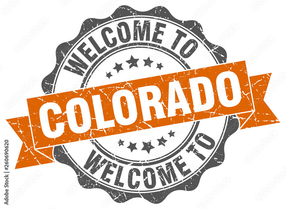 Fototapeta premium Colorado round ribbon seal