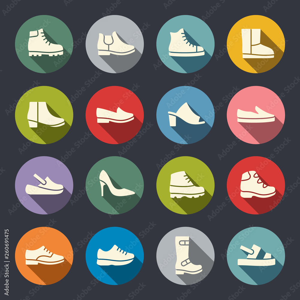 Shoes vector icon set