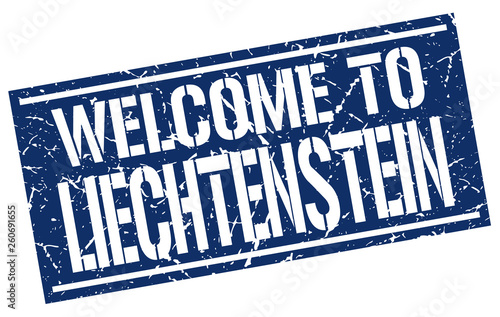welcome to Liechtenstein stamp
