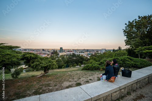 Bratislava, Slovakia - September, 2015: Young people smoke and drink on the monument to Soviet soldiers on a hill Slavin in Bratislava