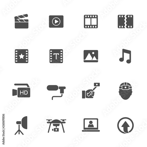 Video production vector icons