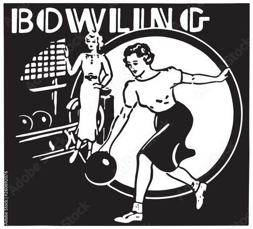 Bowling 3 - Retro Ad Art Banner