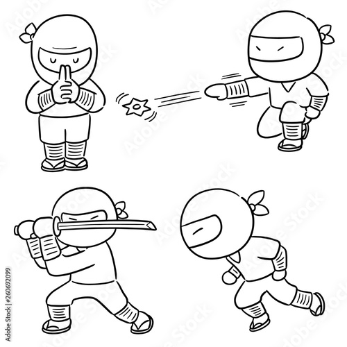 vector set of ninja