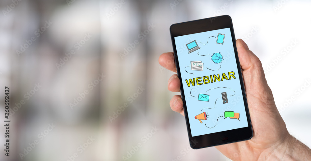 Webinar concept on a smartphone Webinar concept on a smartphone