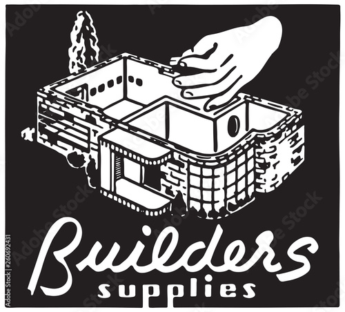 Builders Supplies - Retro Ad Art Banner