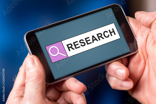 Research concept on a smartphone