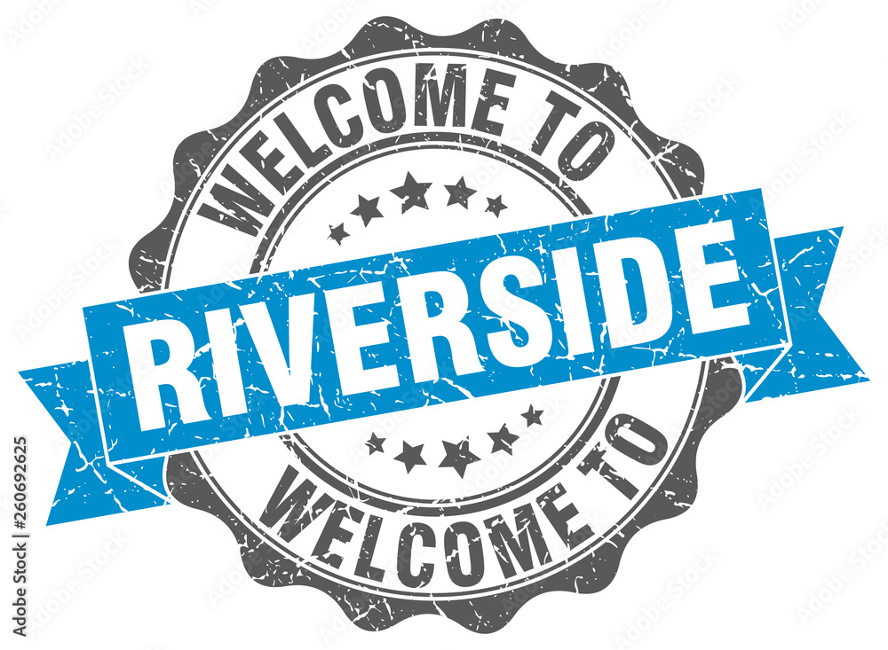 Fototapeta premium Riverside round ribbon seal