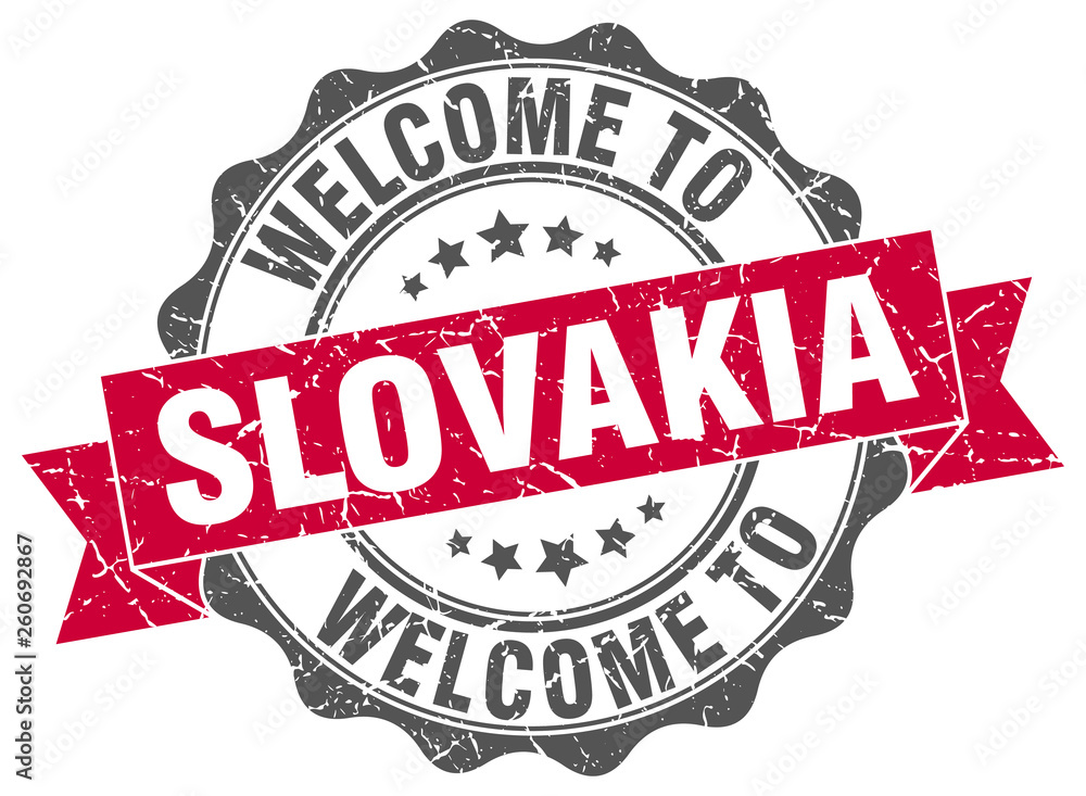 Fototapeta premium Slovakia round ribbon seal