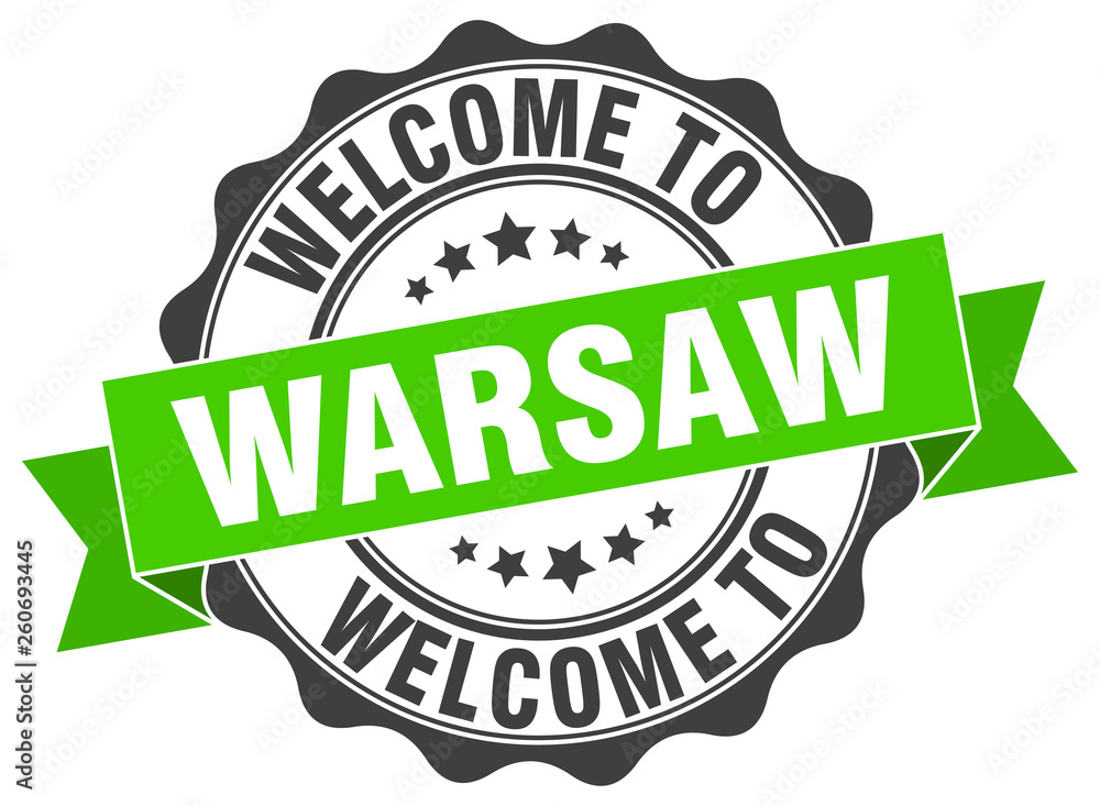 Fototapeta premium Warsaw round ribbon seal