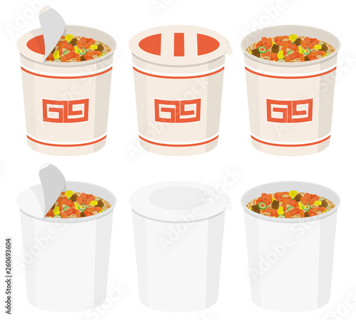 カップラーメン　ベクターイラストA