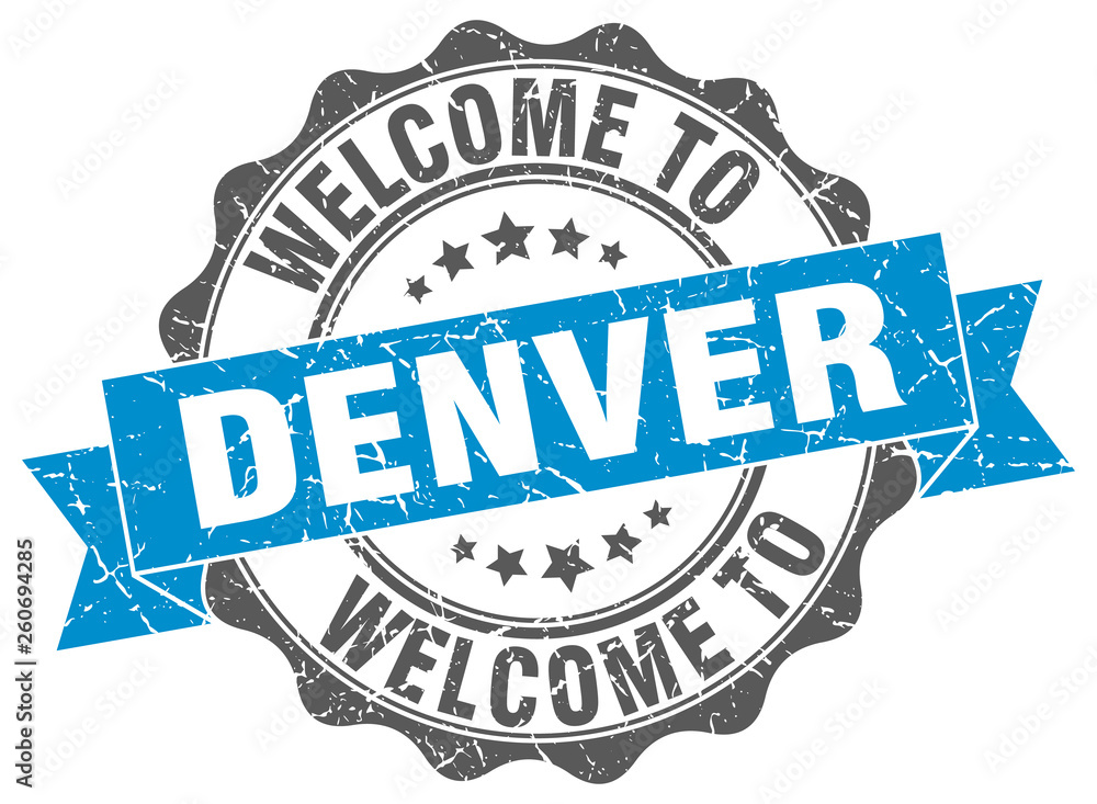 Fototapeta premium Denver round ribbon seal