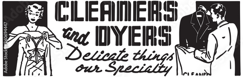 Cleaners And Dyers - Retro Ad Art Banner