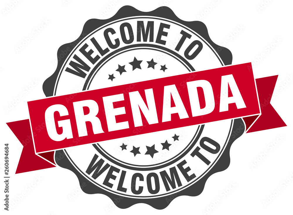 Fototapeta premium Grenada round ribbon seal