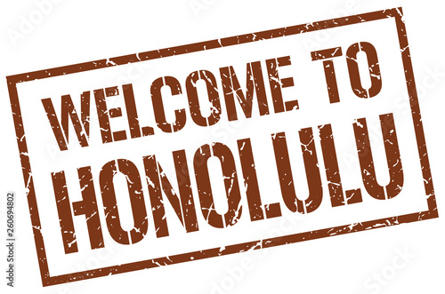 welcome to Honolulu stamp