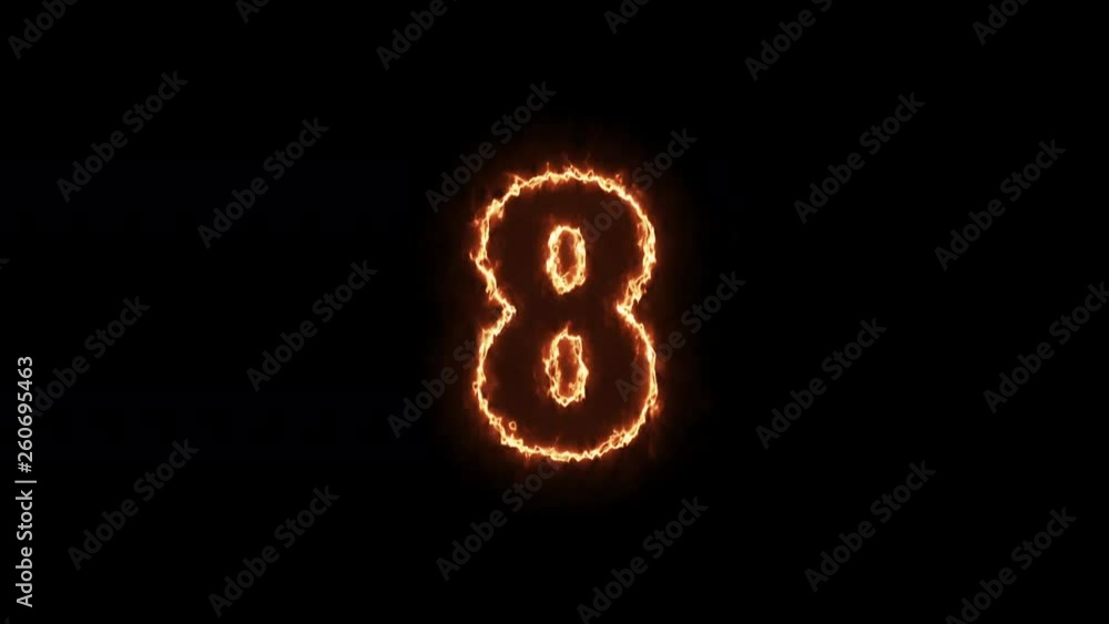 Burning Number Animation 4k Hot Fire Burning Number Animation 4k Hot Fire